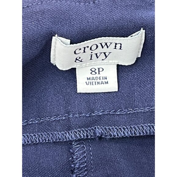 Crown & Ivy Leggings 8P Navy Cropped Activewear Pants Yoga Gym Workout - Picture 3 of 9